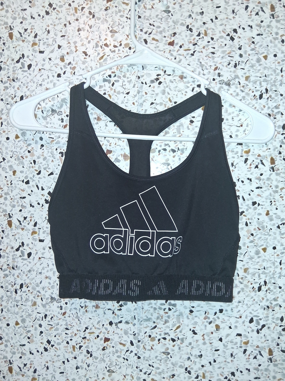 Adidas Sports Bra Size Small Black Unpadded Wireless Racerback